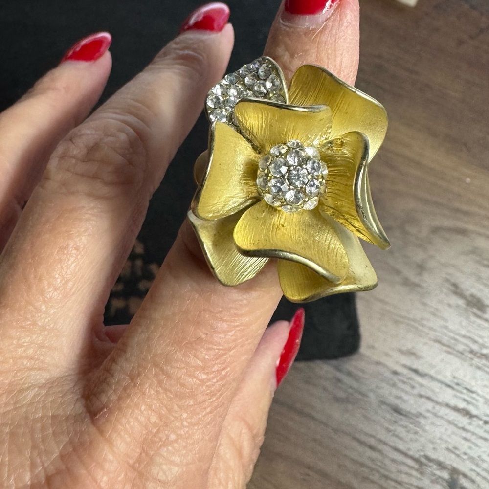 Gold Flower Statement Ring